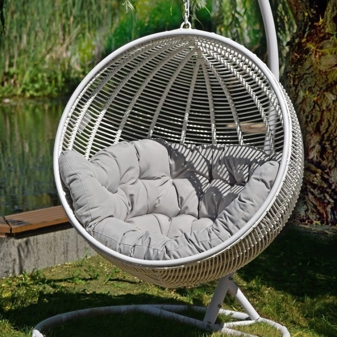 Hangstoel Miloo Home Cocoon De Lux White Tuinkussenstore